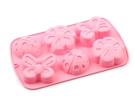 Molde silicona flores e insectos